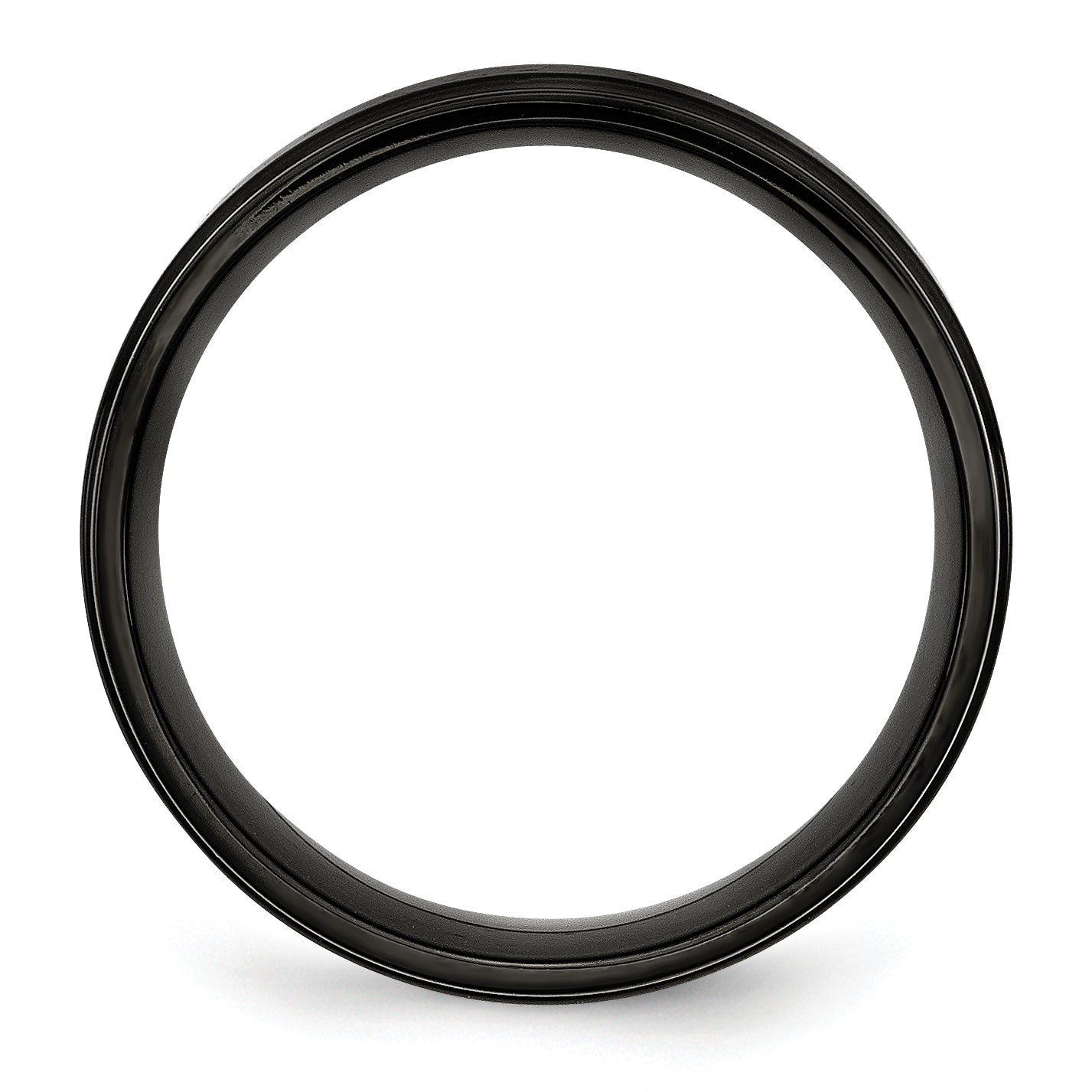 Black IP & Brushed Center Wedding Band in Stainless Steel, 8mm Secondary image