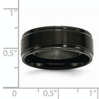 Chisel Stainless Steel Polished with Brushed Center Black IP-plated 8mm Band