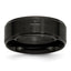 Stainless Steel Brushed/Polished Black IP-plated Cross 8mm Band