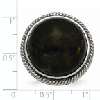 Stainless Steel Polished Labradorite Textured Ring