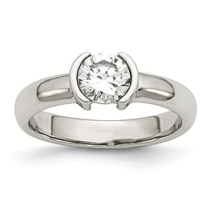 Cubic Zirconia Engagement Ring in Stainless Steel - Sophia Jewelers