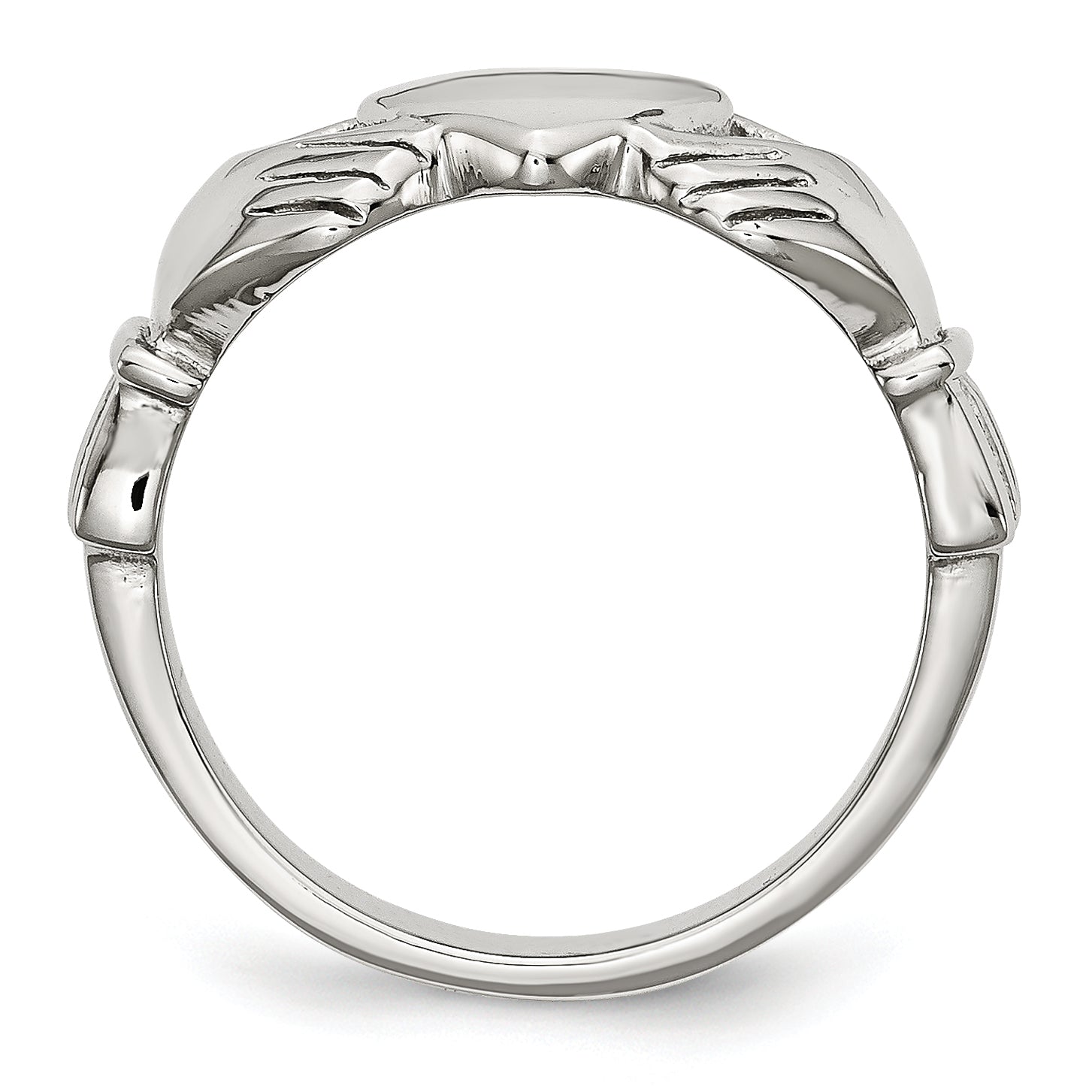 Stainless Steel Polished Claddagh Ring Secondary image