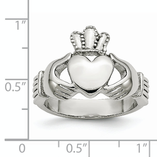 Stainless Steel Polished Claddagh Ring