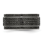 Chisel Stainless Steel Polished 1/2 Carat Black Diamond 10mm Ridged Edge Band
