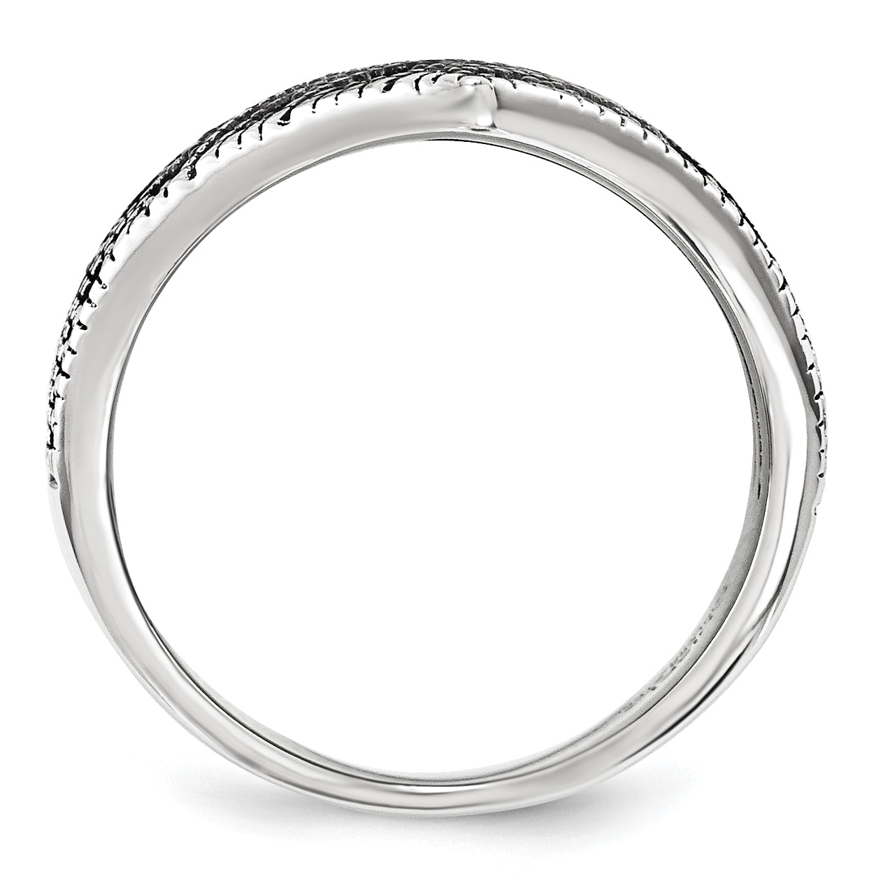 Stainless Steel Polished and Antiqued Marcasite Ring