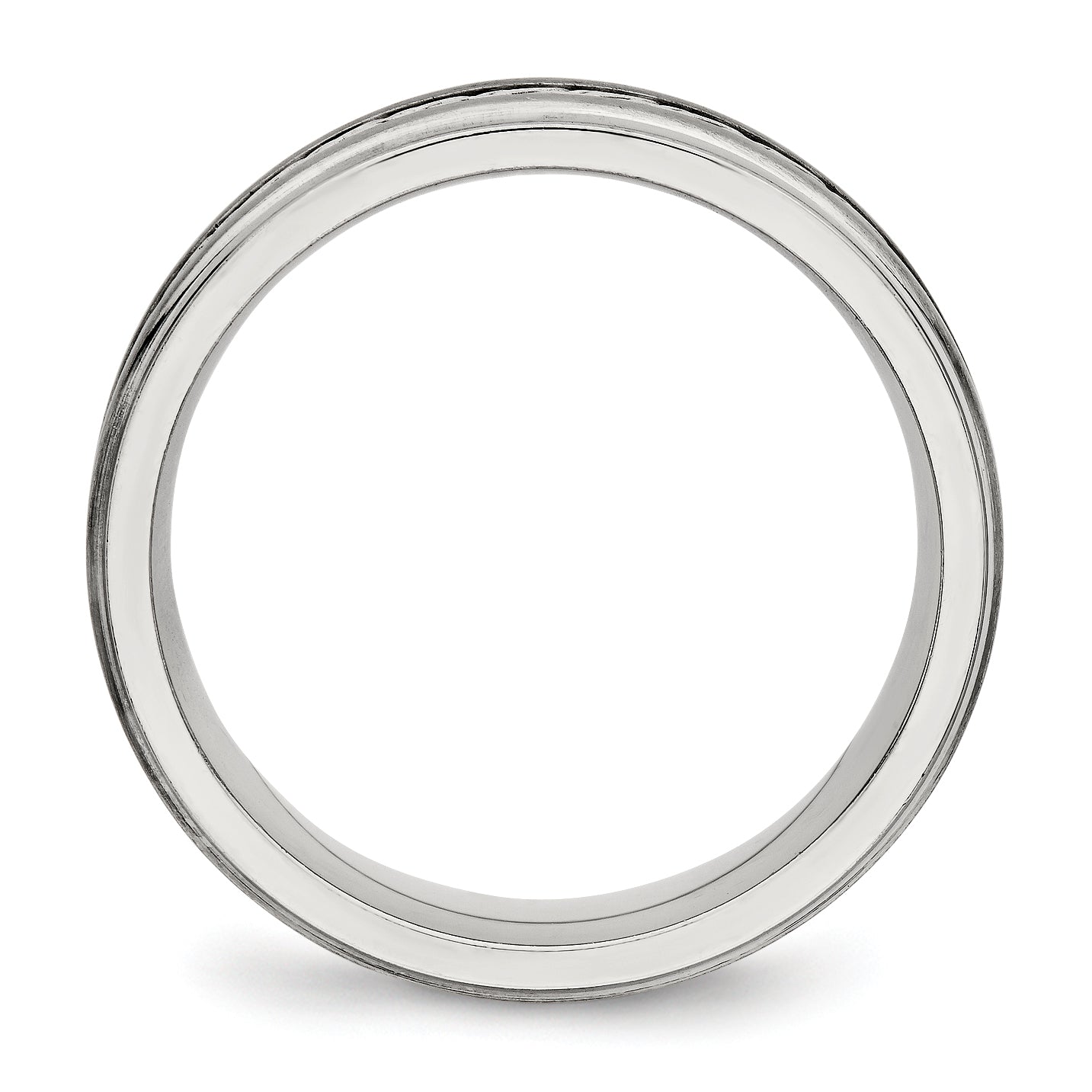 Braid Inlay Wedding Band in Stainless Steel & Sterling Silver, 6mm Secondary image