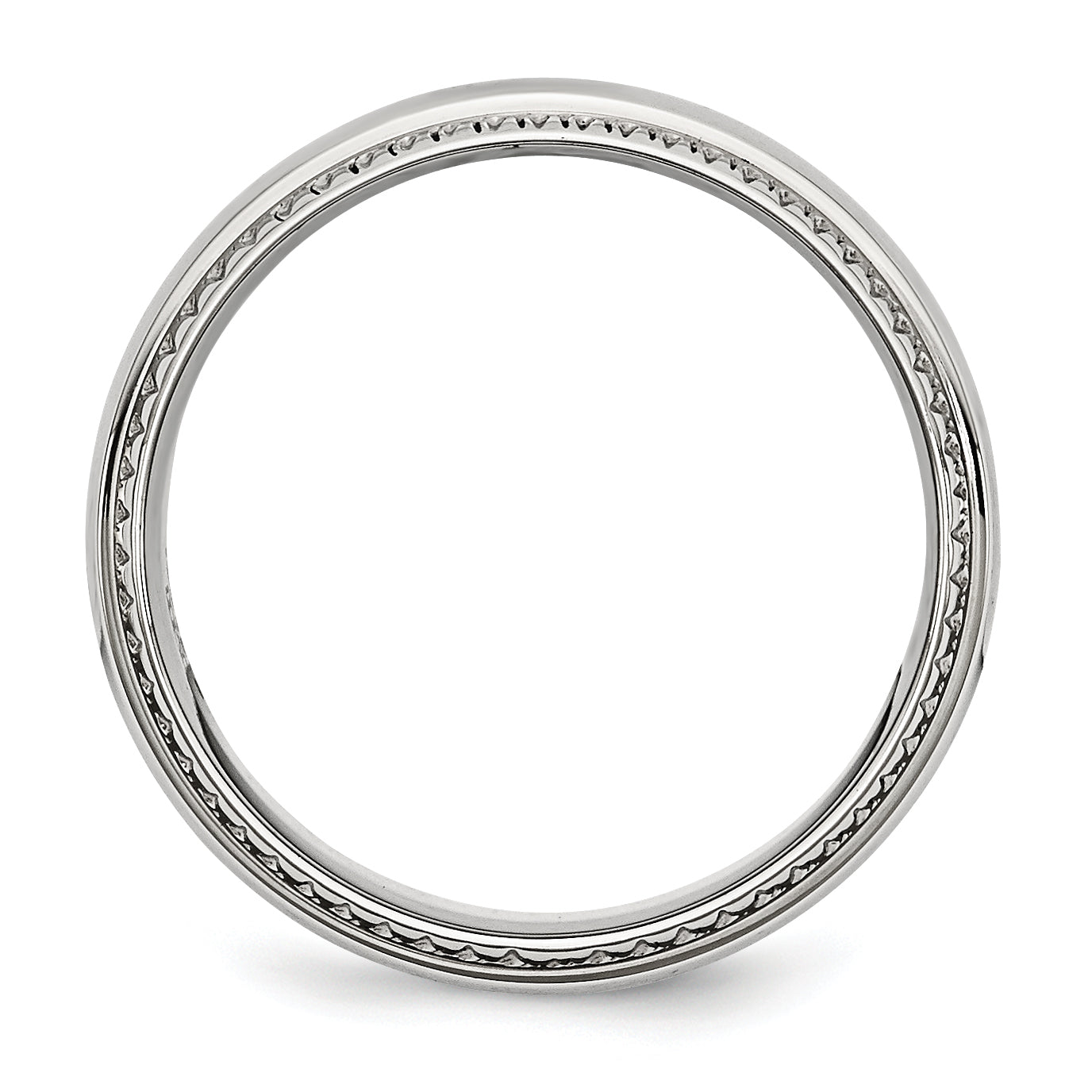 Textured Edge Wedding Band in Stainless Steel, 8mm Secondary image