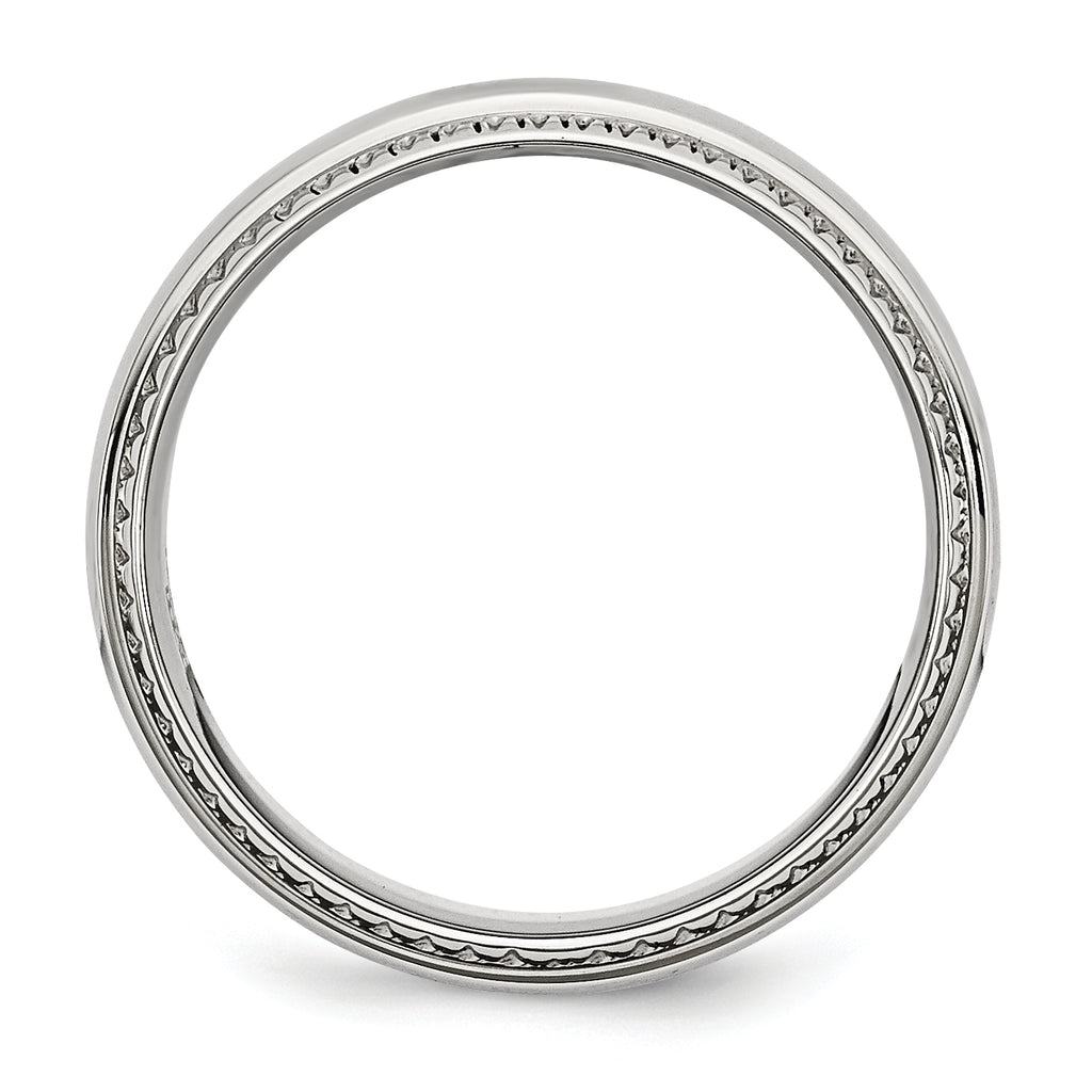 Chisel Stainless Steel Polished 8mm Textured Edged Band