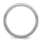 Chisel Stainless Steel Polished 8mm Textured Edged Band