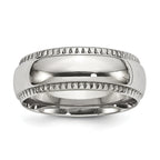 Chisel Stainless Steel Polished 8mm Textured Edged Band