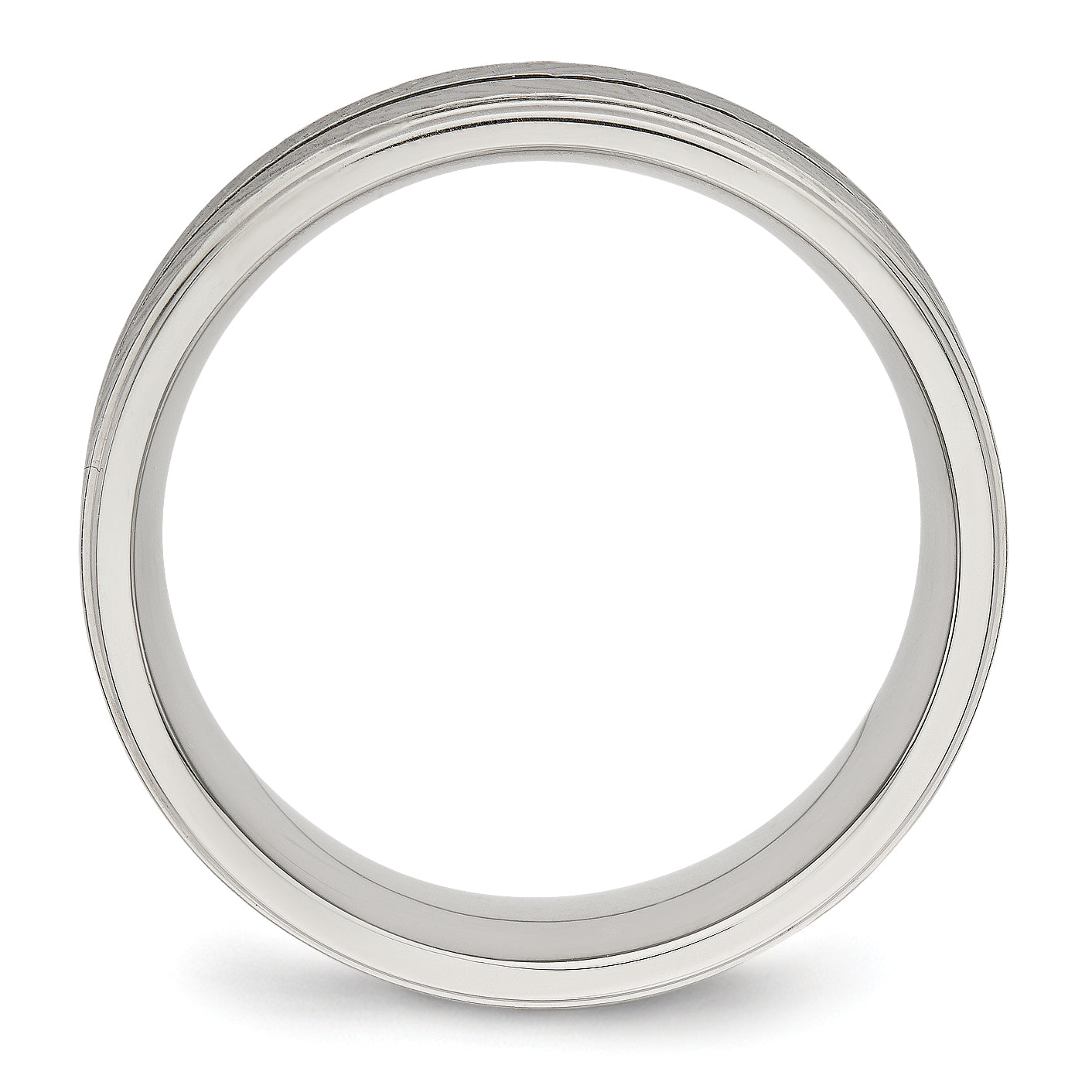 Stainless Steel Polished 8mm Grooved Ring Secondary image