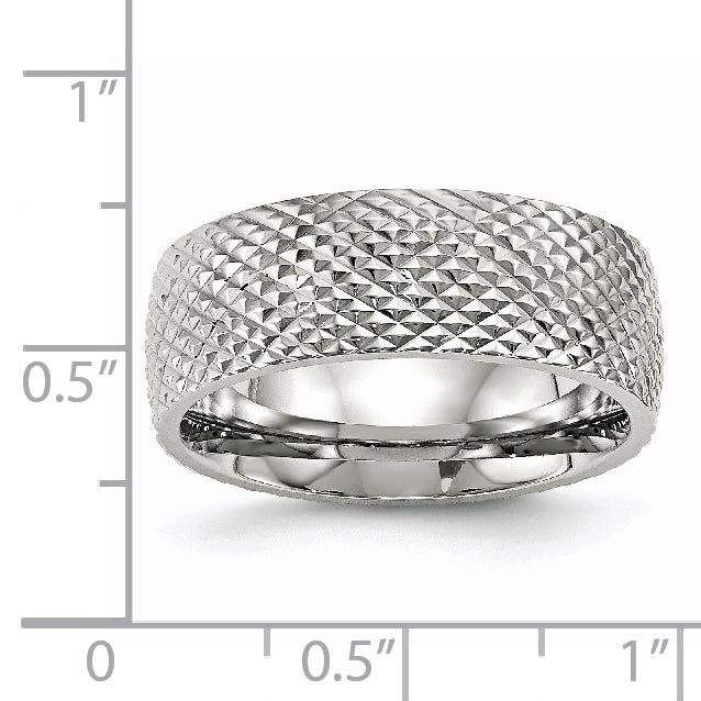 Stainless Steel Polished and Textured 8mm Band