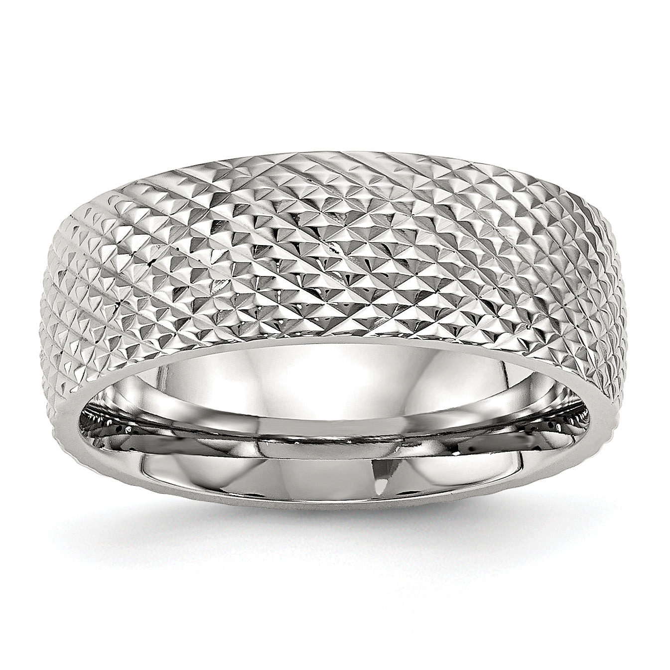 Stainless Steel Polished and Textured 8mm Band Main image