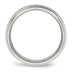Chisel Stainless Steel Brushed and Polished 7mm Ridged Edge Band