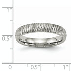 Chisel Stainless Steel Polished and Textured 4mm Band