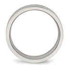 Stainless Steel Polished and Textured Criss Cross Design 6mm Band