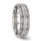 Chisel Stainless Steel Polished and Textured 7mm Grooved Band