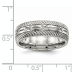 Chisel Stainless Steel Polished Diamond Cut 7mm Band