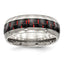 Chisel Stainless Steel Polished with Black and Red Carbon Fiber Inlay 8mm Band