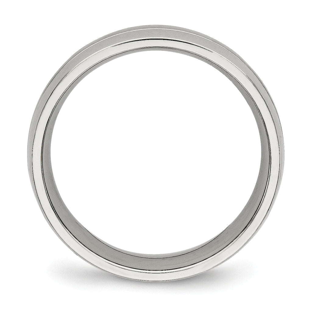 Chisel Stainless Steel Brushed and Polished 6.5mm Grooved Band