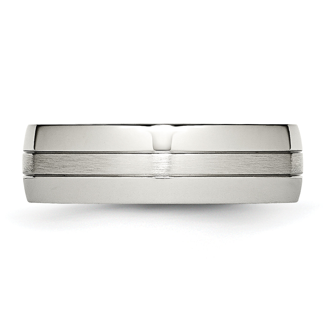 Chisel Stainless Steel Brushed and Polished 6.5mm Grooved Band