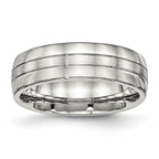 Chisel Stainless Steel Brushed and Polished 6.5mm Grooved Band