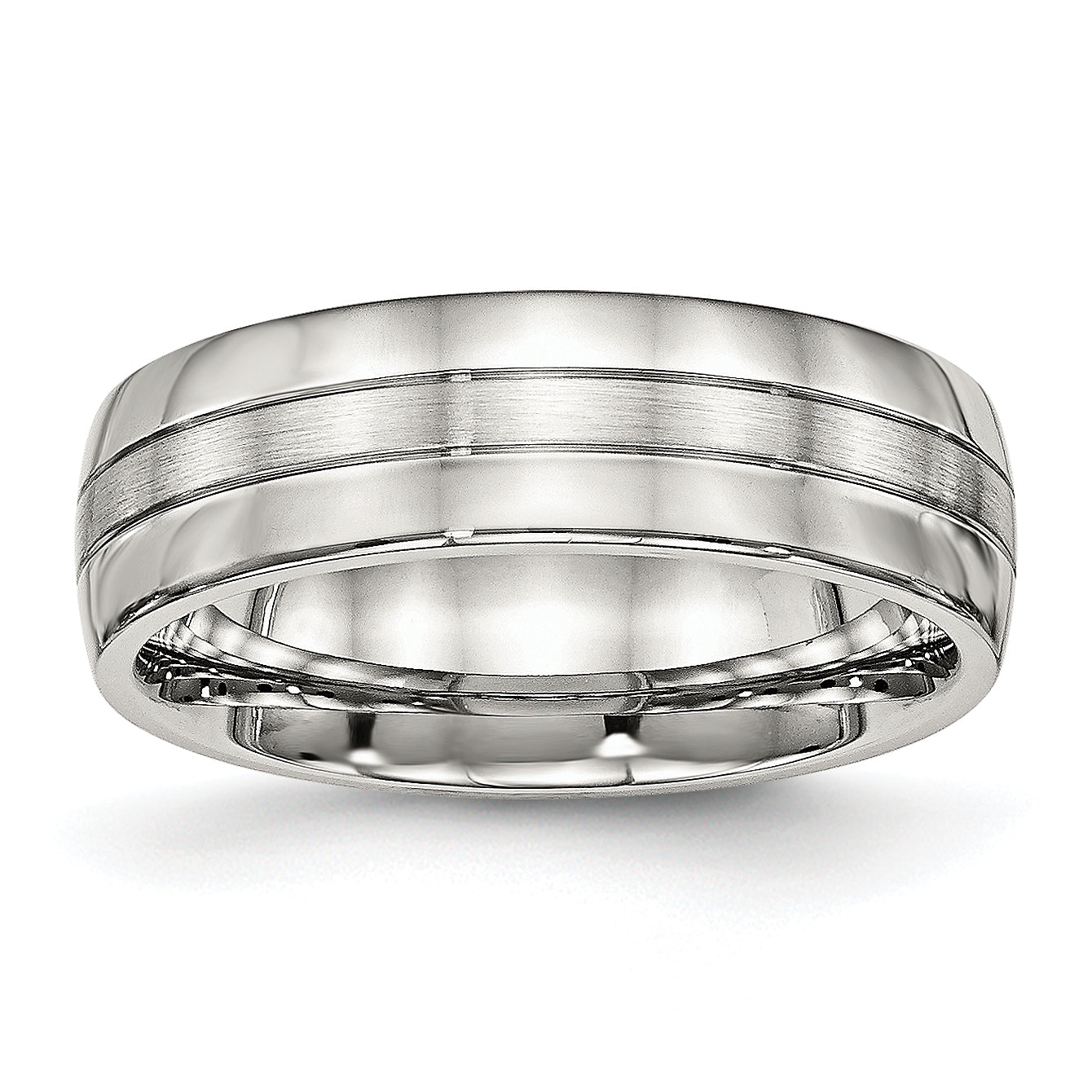 Chisel Stainless Steel Brushed and Polished 6.5mm Grooved Band