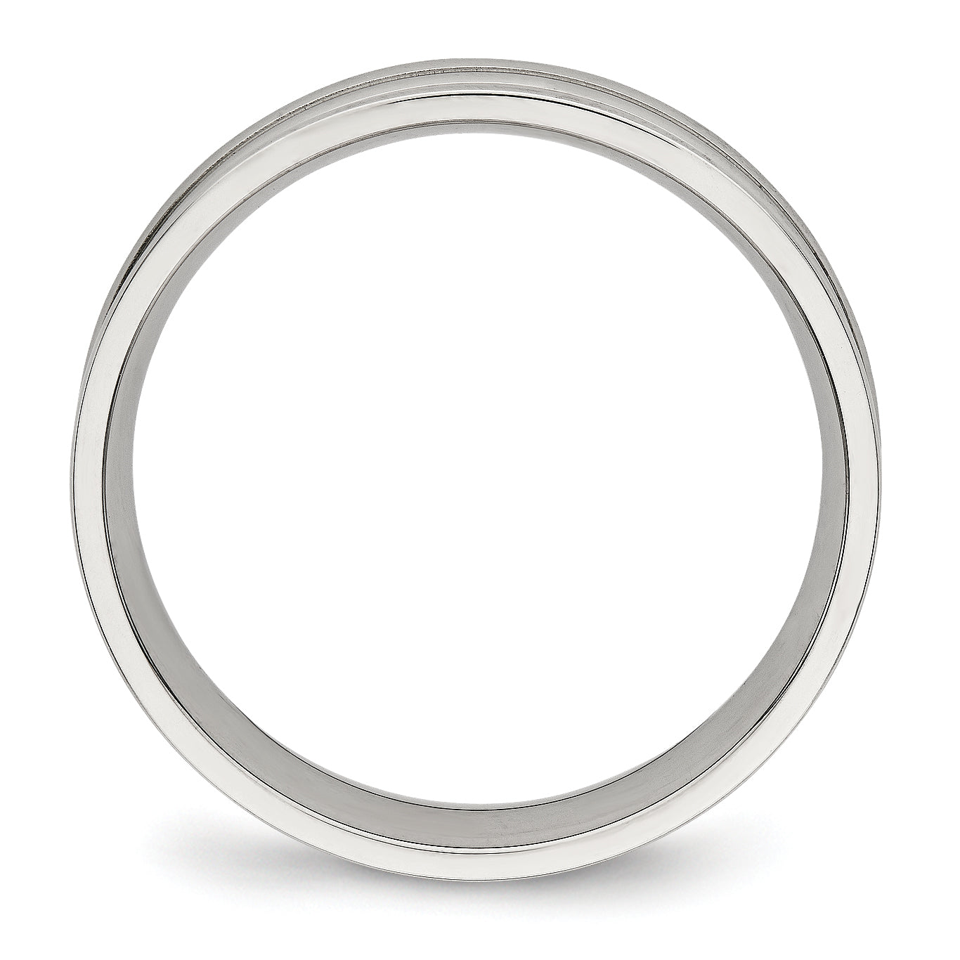 Stainless Steel Polished Ridged 5mm Band Secondary image