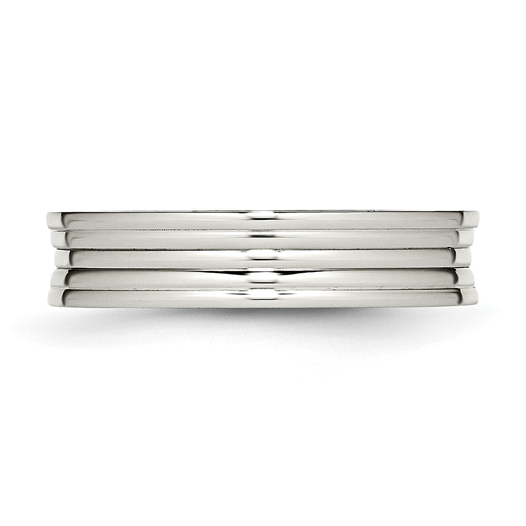 Stainless Steel Polished Ridged 5mm Band