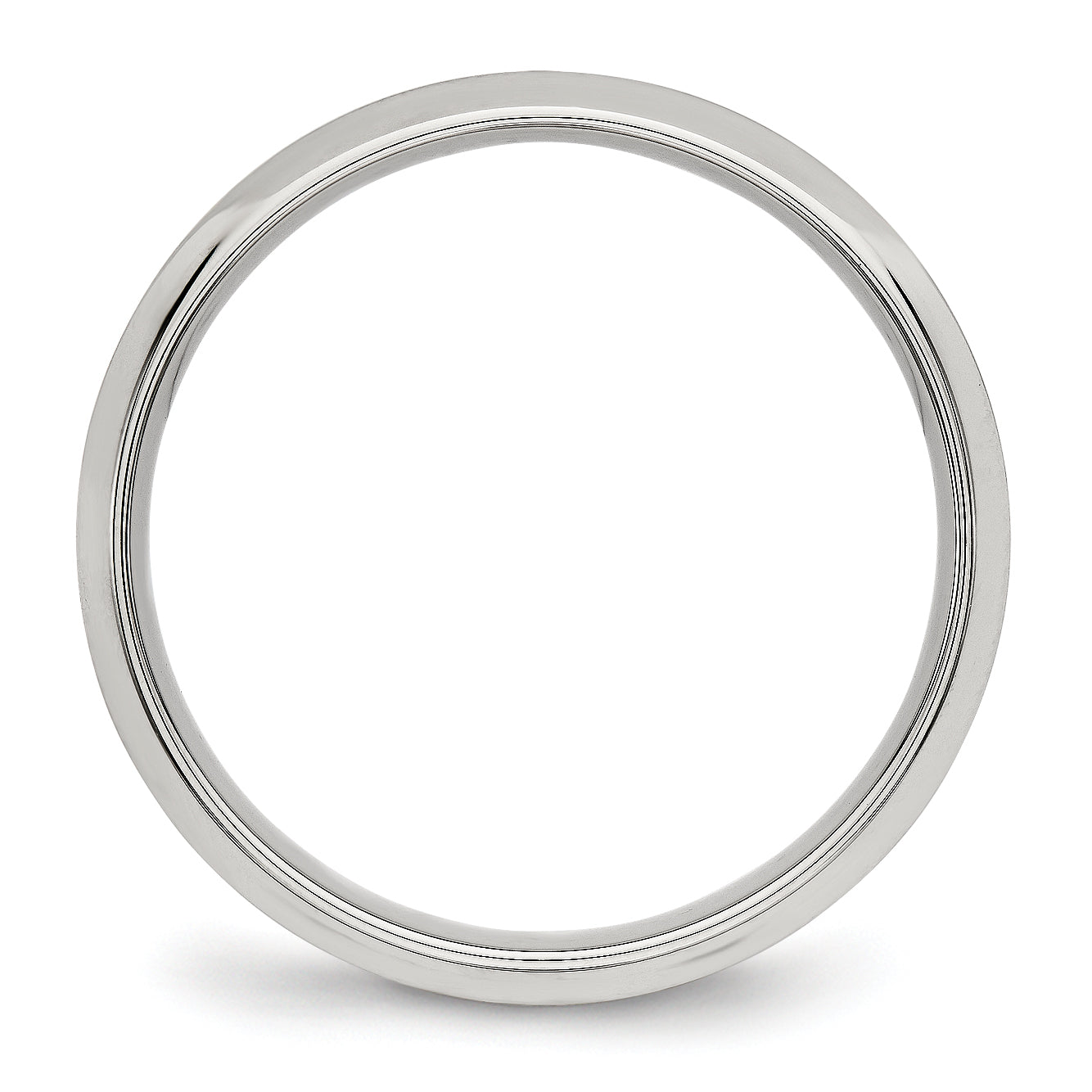 Stainless Steel Polished w/Brushed Center Ridged 5mm Band Secondary image