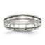 Stainless Steel Polished w/Brushed Center Ridged 5mm Band