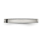 Chisel Stainless Steel Polished 3 Stone Black CZ 2.5mm Flat Band