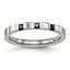 Chisel Stainless Steel Polished 3 Stone Black CZ 2.5mm Flat Band