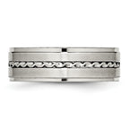Stainless Steel Brushed and Polished Twisted 7mm Band