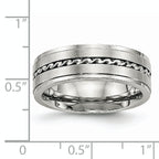 Stainless Steel Brushed and Polished Twisted 7mm Band
