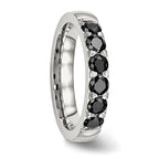 Chisel Stainless Steel Polished Black CZ 4mm Band