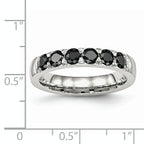 Chisel Stainless Steel Polished Black CZ 4mm Band
