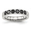 Chisel Stainless Steel Polished Black CZ 4mm Band