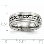 Chisel Stainless Steel Brushed and Polished Braided 7mm Band
