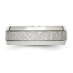 Chisel Stainless Steel Brushed Polished and Hammered 7.5mm Band