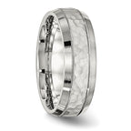 Chisel Stainless Steel Brushed Polished and Hammered 7.5mm Band