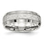 Chisel Stainless Steel Brushed Polished and Hammered 7.5mm Band