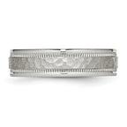 Chisel Stainless Steel Polished and Hammered 6mm Grooved Band