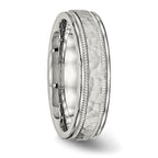 Chisel Stainless Steel Polished and Hammered 6mm Grooved Band