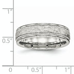 Chisel Stainless Steel Polished and Hammered 6mm Grooved Band