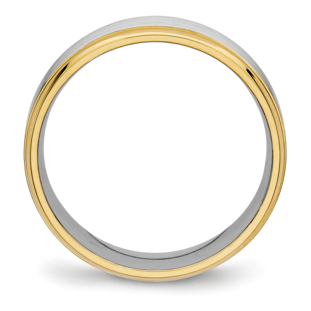 Chisel Stainless Steel Polished Yellow IP-plated 6mm Grooved Band