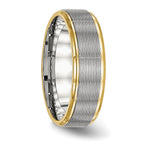 Chisel Stainless Steel Polished Yellow IP-plated 6mm Grooved Band