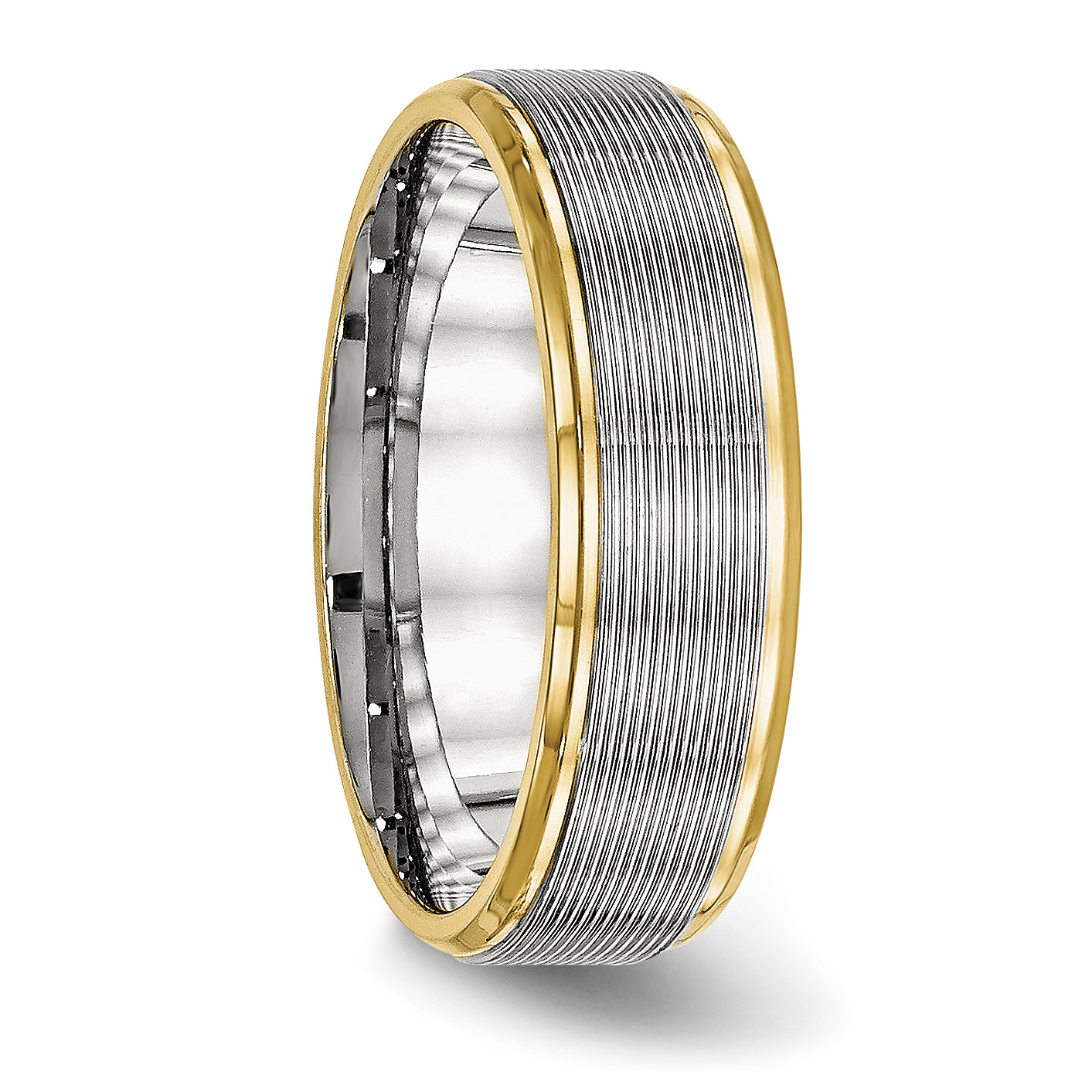 Chisel Stainless Steel Polished Yellow IP-plated 6mm Grooved Band