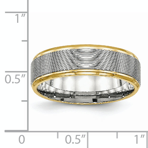Chisel Stainless Steel Polished Yellow IP-plated 6mm Grooved Band