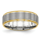 Chisel Stainless Steel Polished Yellow IP-plated 6mm Grooved Band